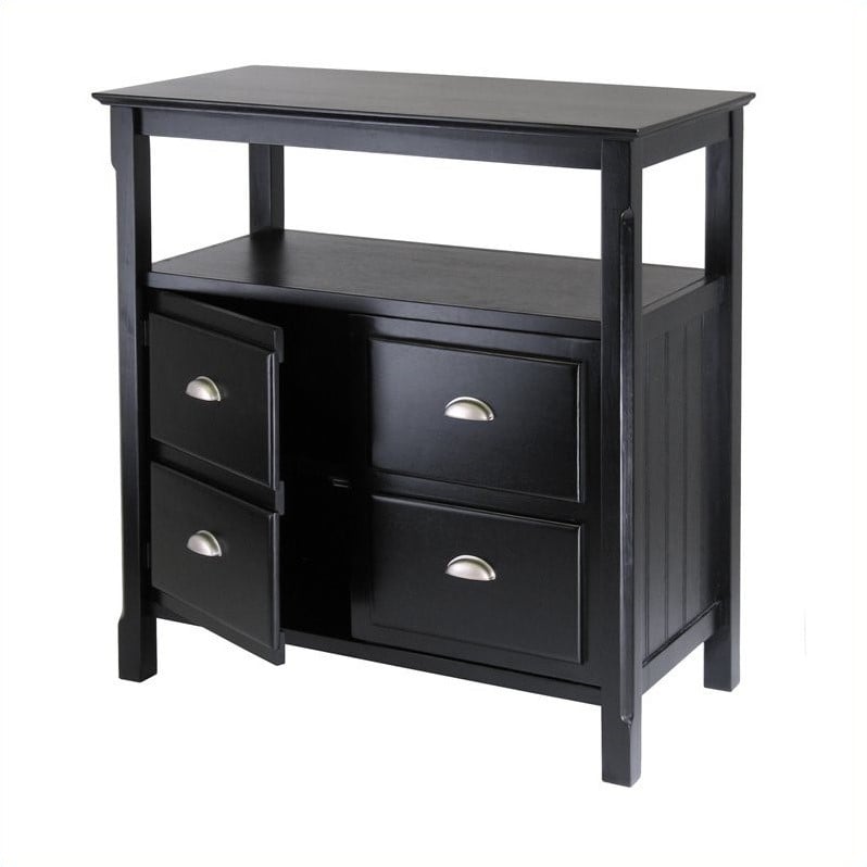 Solid Wood Buffet Table in Black - 20236