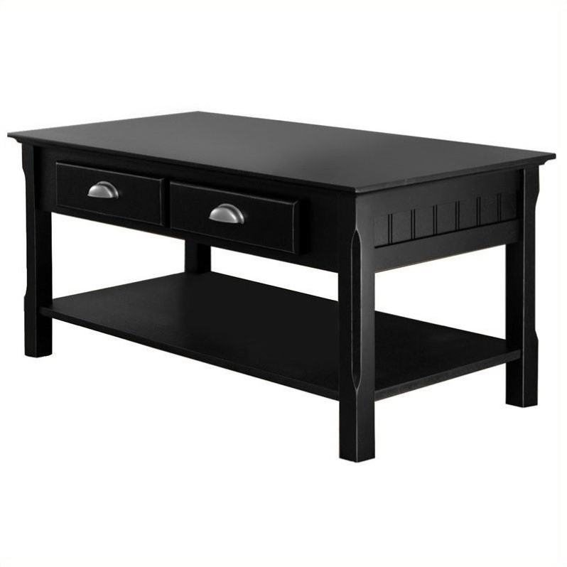 Solid Wood Coffee Table in Black - 20238