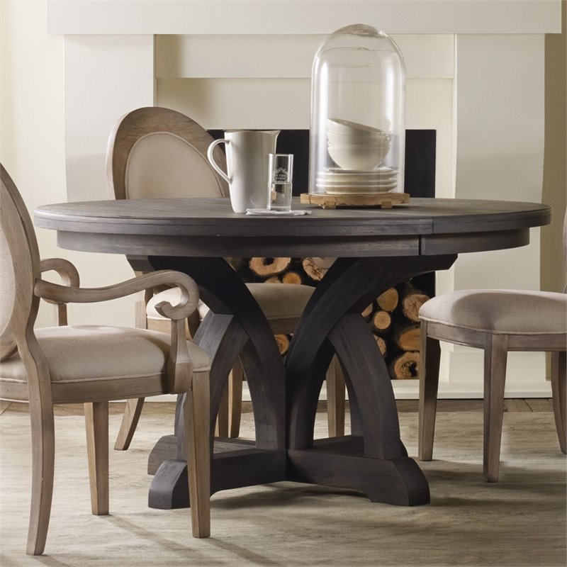 Hooker Corsica Round Extendable Dining Table in Dark Wood - 5280-75001