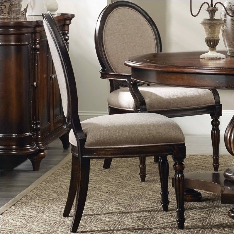 Hooker Furniture Eastridge Upholstered Oval Back Dining Chair in Dark