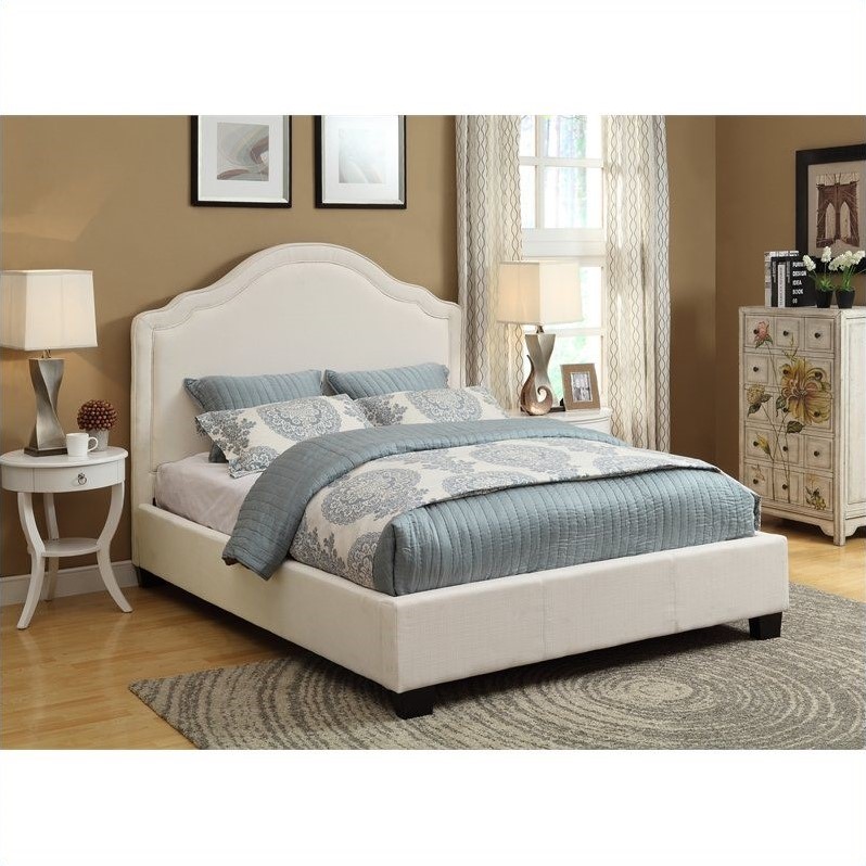 Modus Geneva Scroll Platform Bed in Ivory - 3ZN1LX5