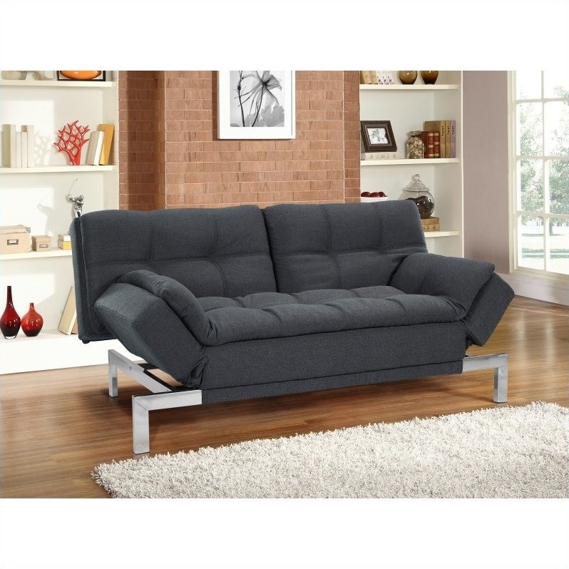 Lifestyle Solutions Serta Boca Convertible Sofa In Charcoal Tweed