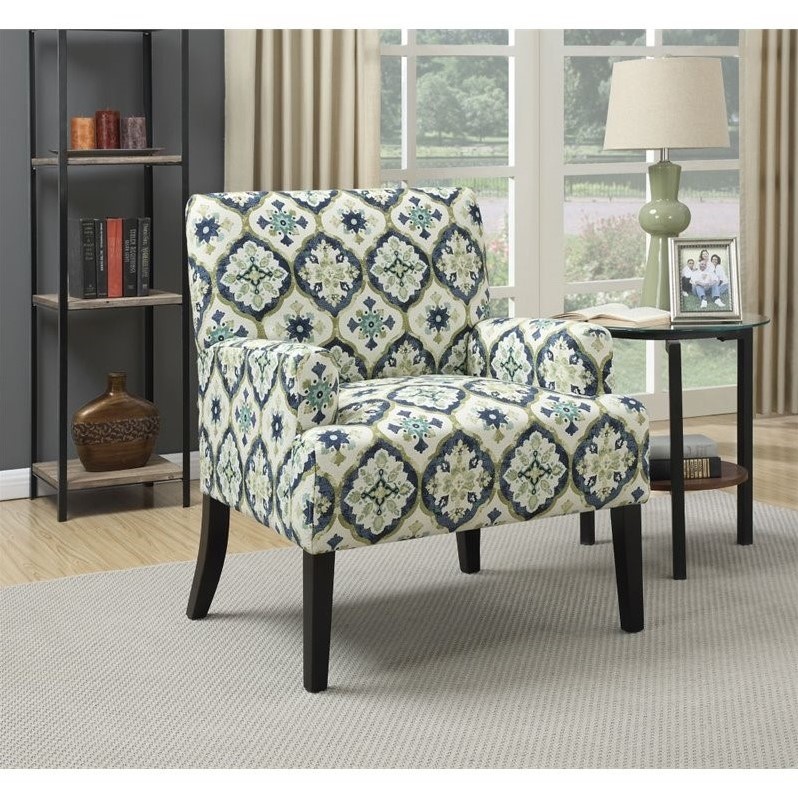 Coaster Geometric Pattern Accent Chair in Blue and Green - 902622