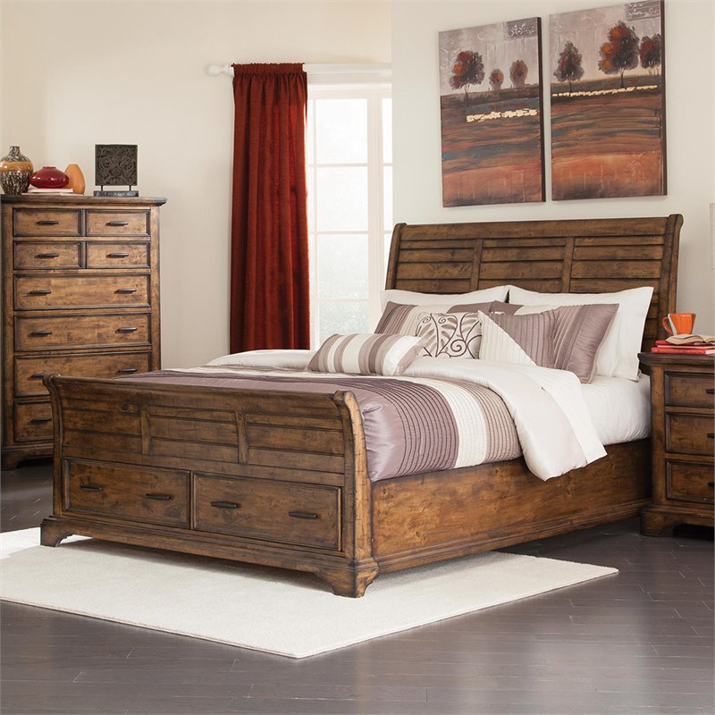 Coaster Elk Grove King Sleigh Bed with Drawers - 203891KE