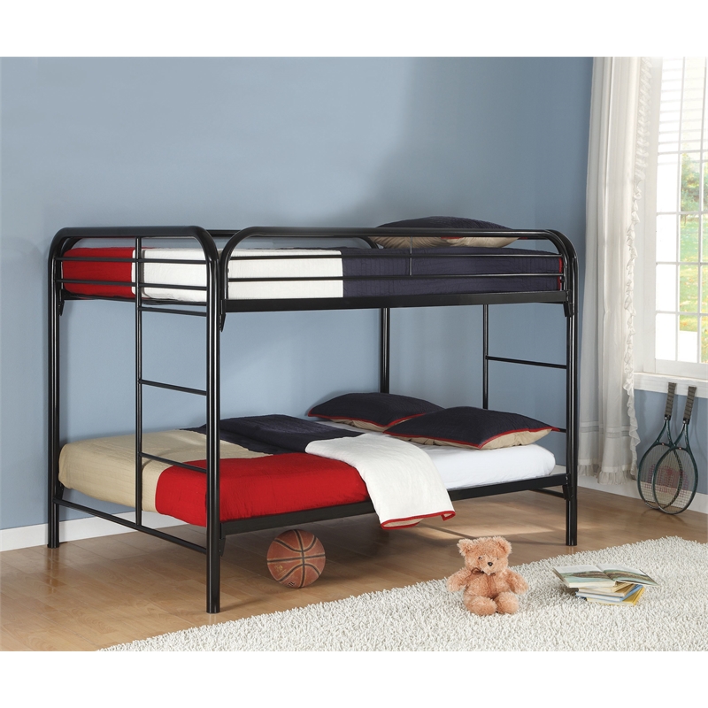 Coaster Rustic Black Metal Full over Full Bunk Bed - 460056K