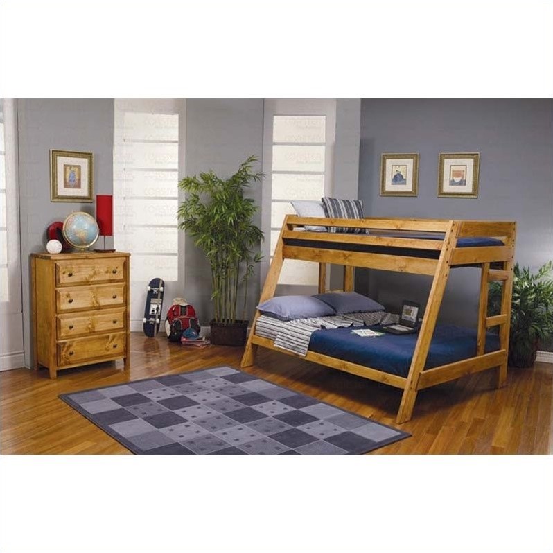Coaster Wrangle Hill Twin over Full Bunk Bed in Amber Wash 460093 Coaster Wrangle Hill Twin over Full Bunk Bed in Amber Wash 460093