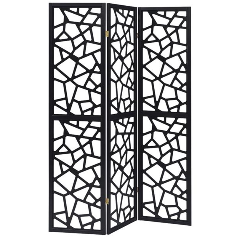 Coaster Intricate Mosaic Folding Screen in Black - 900092