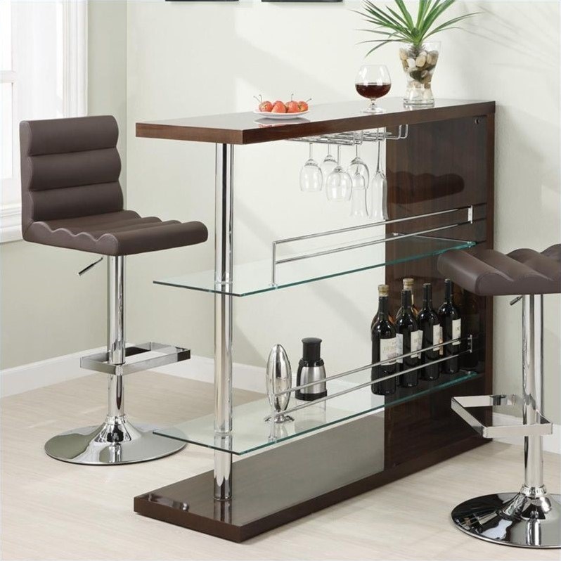 Coaster Rectangular Home Bar Unit in Cappuccino - 100166