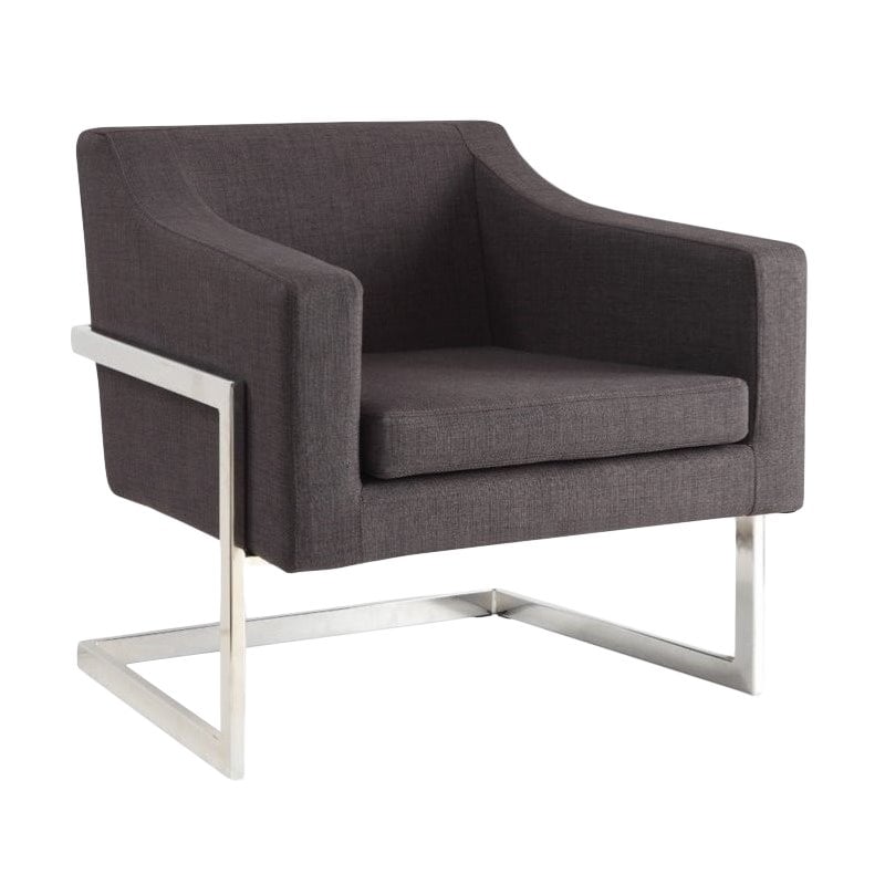 Coaster Contemporary Metal Frame Accent Chair in Gray 902530