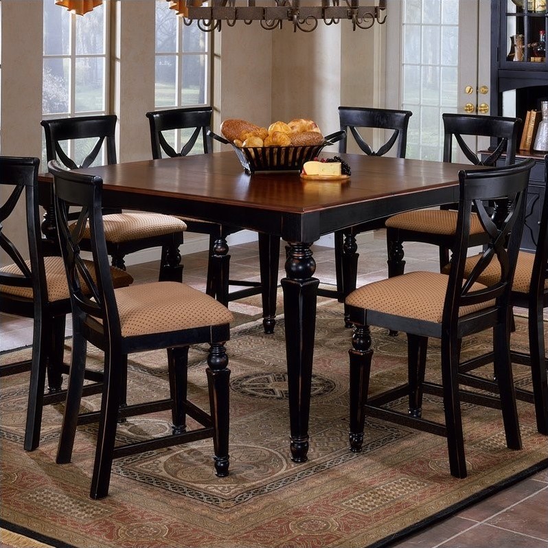 Hillsdale Northern Heights Counter Height Dining Table in Black and ...