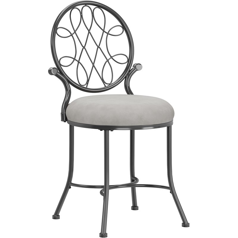 Hillsdale O'Malley Vanity Stool in Gray - 50946A