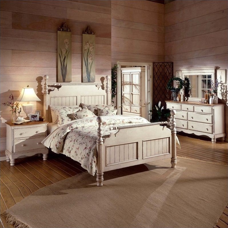  Hillsdale  Wilshire 5 Piece Bedroom  Set  in Antique White 