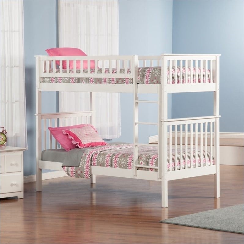 Atlantic Furniture Woodland Bunkbed in White - AB56X02