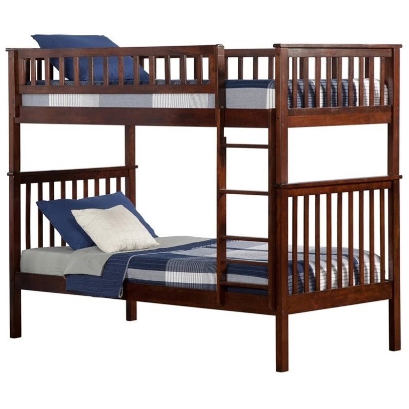 Atlantic Furniture Woodland Bunkbed in Antique Walnut - AB56X04