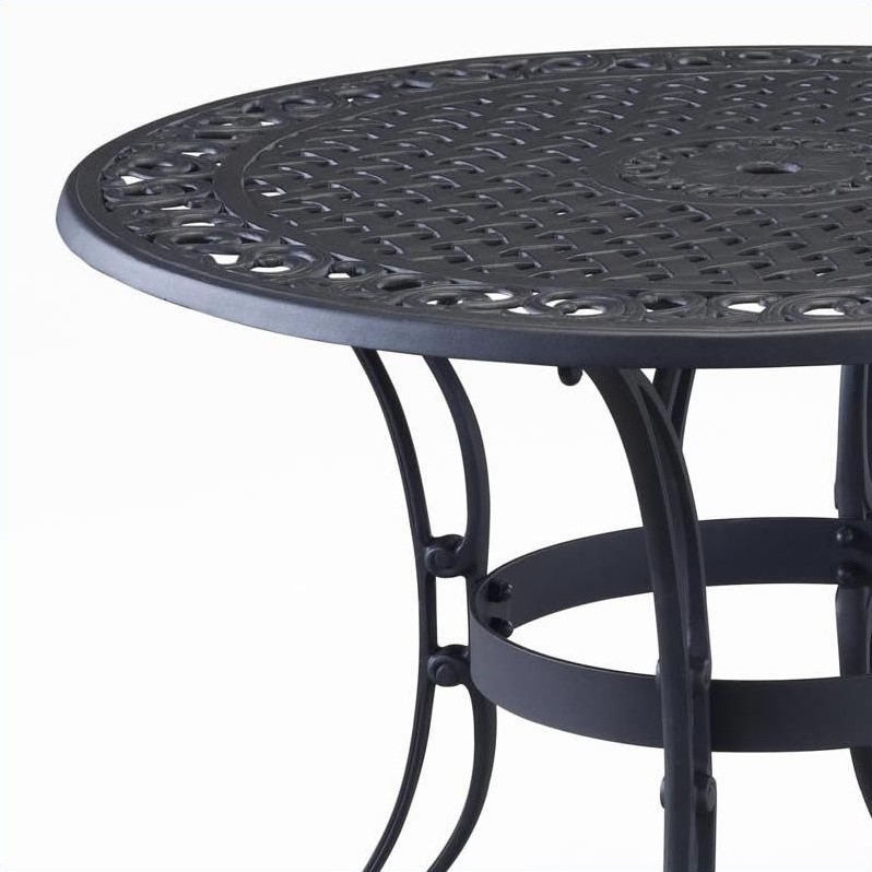 Round Outdoor Dining Table in Black - 5554-3X