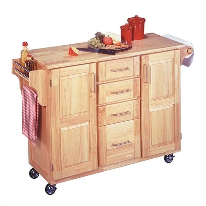 Kitchen Cart with Breakfast Bar in Natural - 5089-95